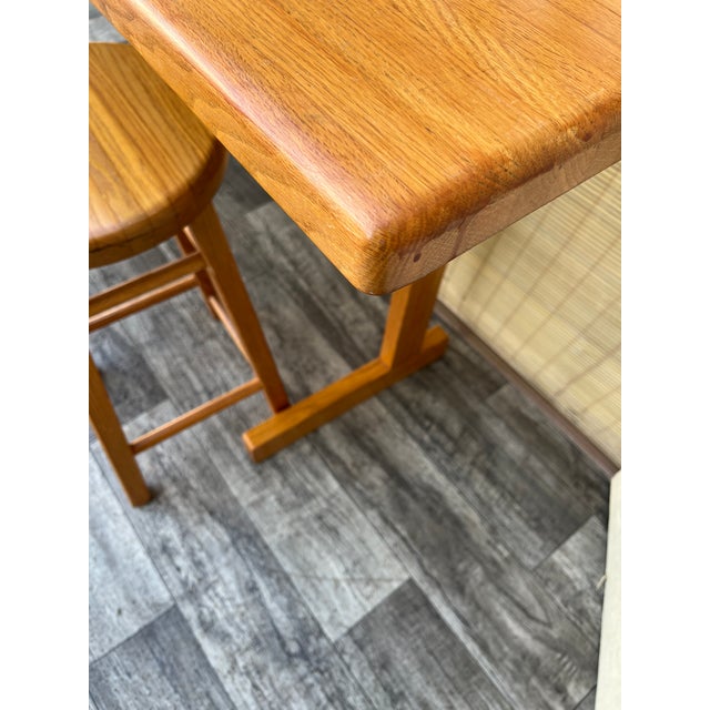 Wood Solid Wood Butcher Block Breakfast Set in the Charlotte Perriand Style. C 1990s For Sale - Image 7 of 18