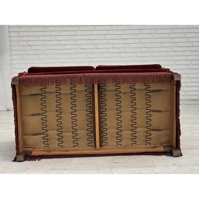 Danish 2-Seater Drop Arm Spanish Sofa in Furniture Velour, 1970s For Sale - Image 17 of 18