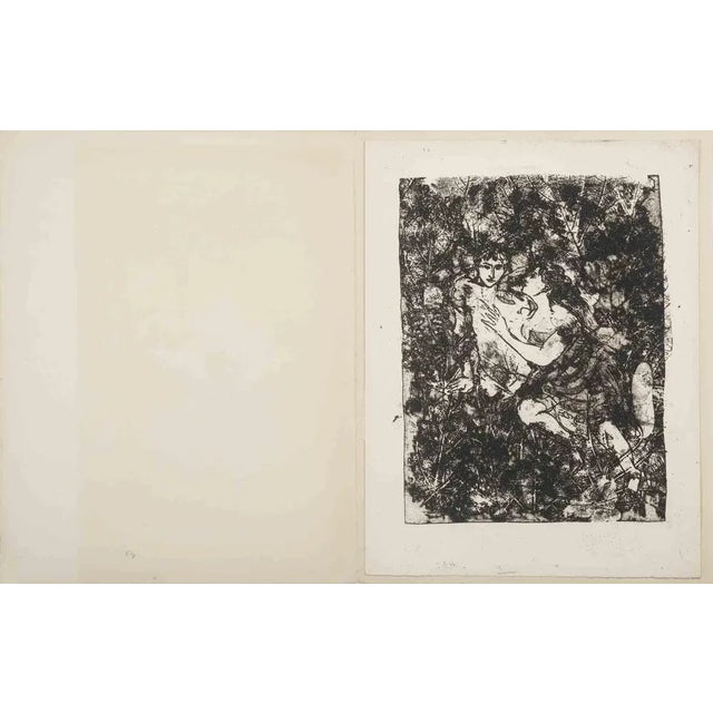 The Romance is an etching print on ivory-colored paper realized by Walter Spitzer (1927-2021) in the 1970s. On the cover...