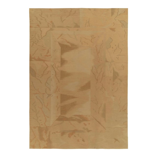 Beige Vintage Handmade Kilim in Beige-Brown Abstract Pattern For Sale - Image 8 of 8