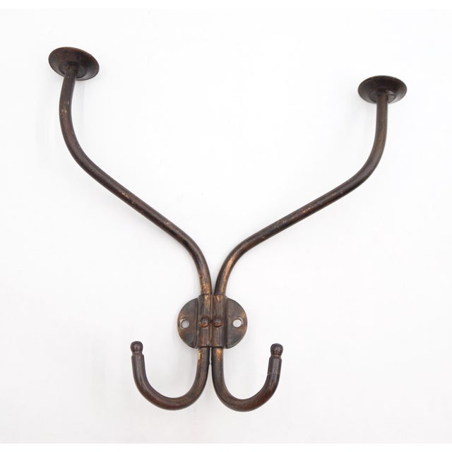 Vintage Steel Coat & Hat Wall Hook For Sale - Image 4 of 4