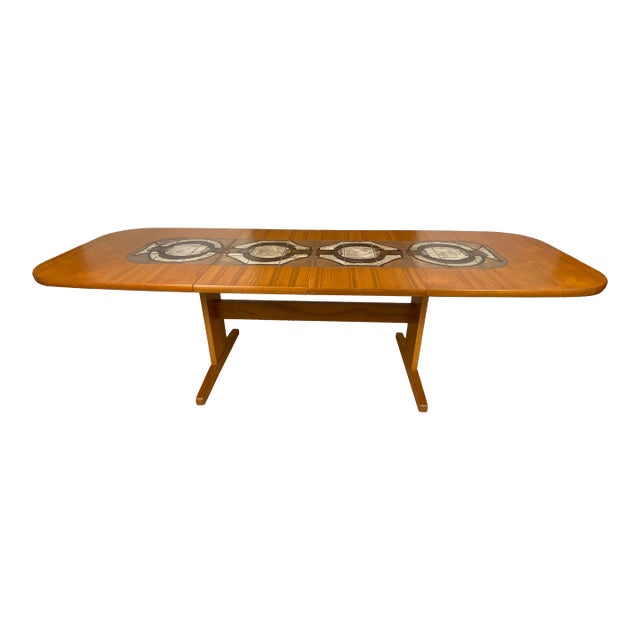 Large Mid-Century Extendable Danish Dining Table or MCM Teak Dining Table For Sale