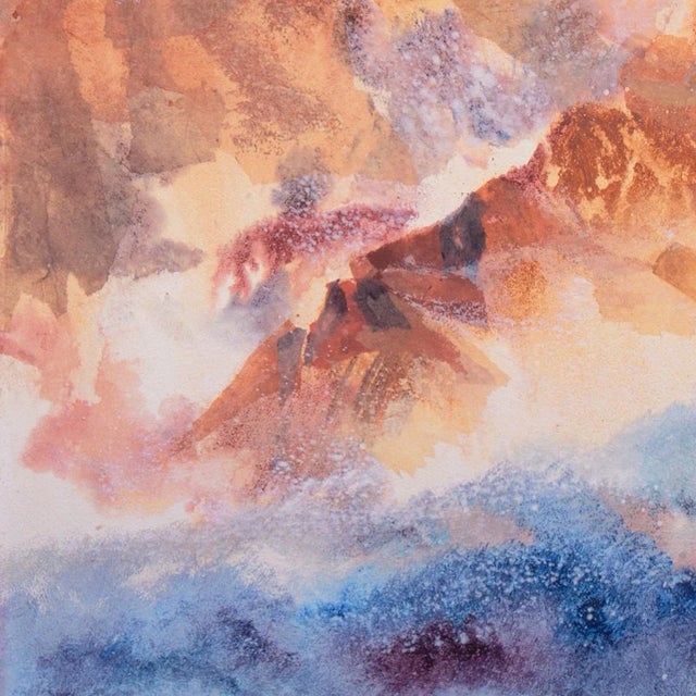 'Surf and Rocks at Sunset' by Carol Sideman, Oakland College of Arts and Crafts, Oakland Museum For Sale In Monterey, CA - Image 6 of 10