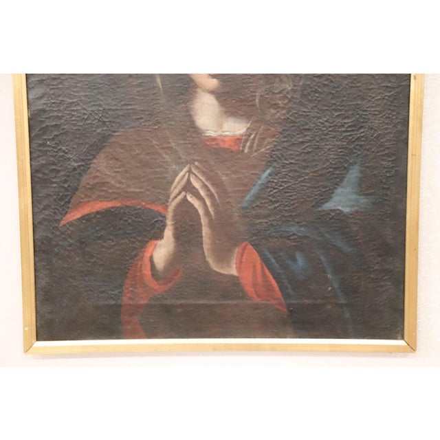 Italian School Artist, Madonna in Prayer, Oil on Canvas, Framed For Sale - Image 3 of 7