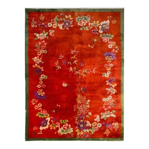 1920s Early 20th Century Chinese Art Deco "Four Seasons" Rug