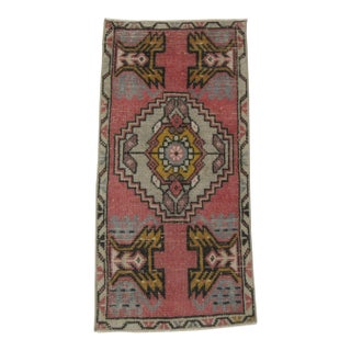 Mini Vintage Turkish Wool Rug For Sale