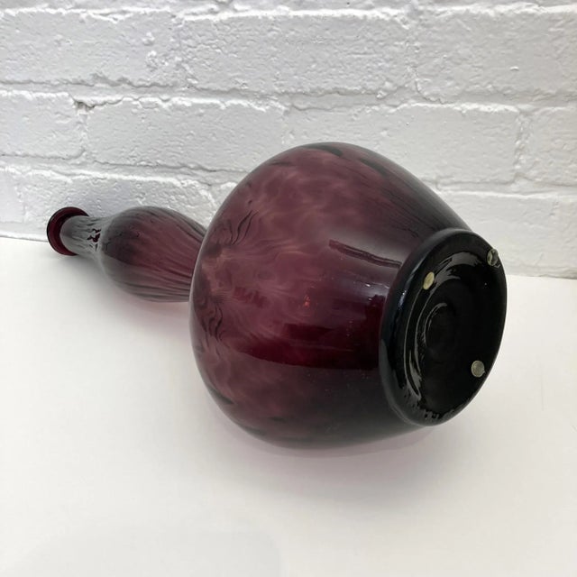 Italian Mid-Century Modern Tall Blown Genie Bottle, Decanter For Sale In San Francisco - Image 6 of 10