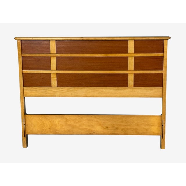 1950s Paul Frankl, Rare Twin Headboards, Mahogany, Rock Maple, Usa, 1950s For Sale - Image 5 of 9