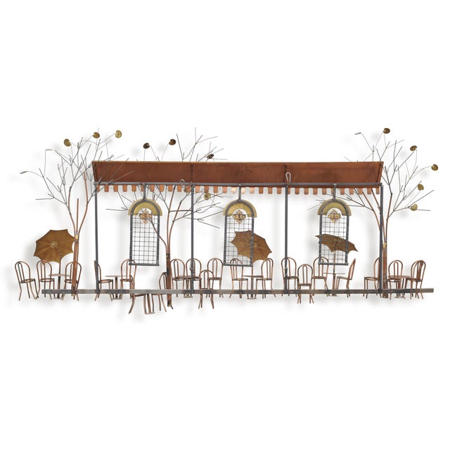 C. Jeré Attrib. Brass Parisian Café Bistro Wall Sculpture For Sale - Image 18 of 18