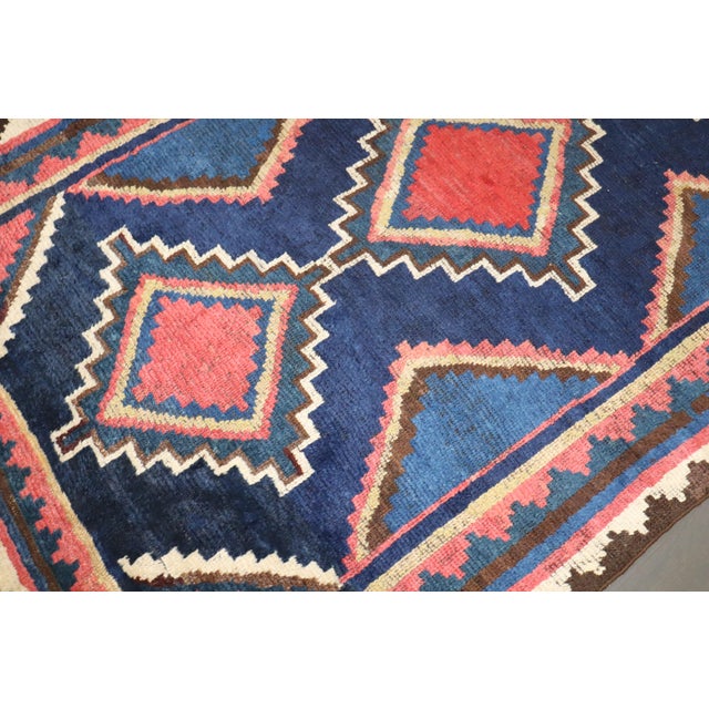 Industrial Antique Geometric Persian Gabbeh Rug, 4'8'' X 7'4'' For Sale - Image 3 of 11