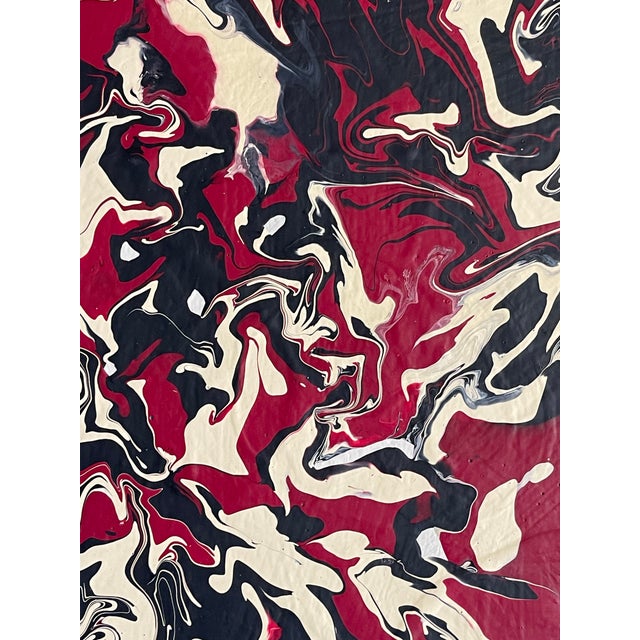 Abstract 1970s Abstract Modern Acrylic on Canvas Signed Painting For Sale - Image 3 of 6