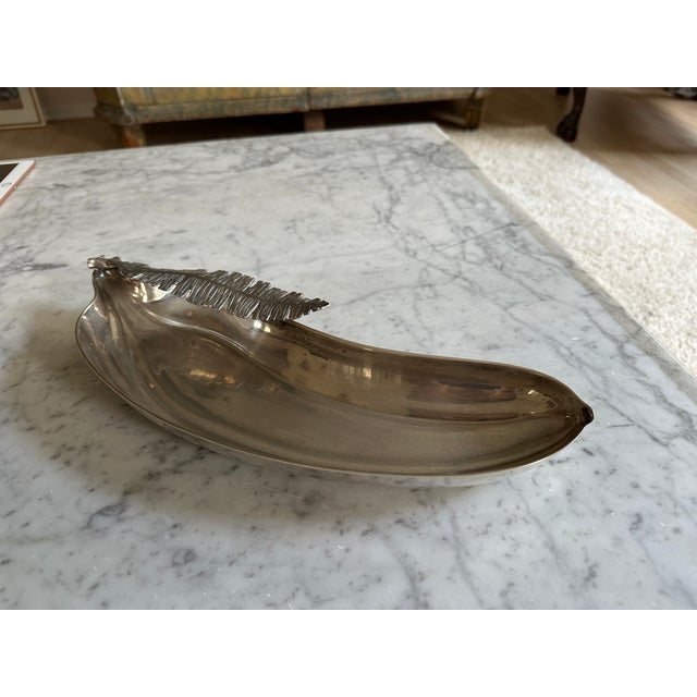 Vintage Hollywood Regency Silver-Plated Banana-Shaped Tray, Italy, 1970s For Sale - Image 16 of 18