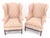 Pink Pair of Kittinger Style Tall Wingback Chairs Mint Frames as is Upholstery For Sale - Image 8 of 15