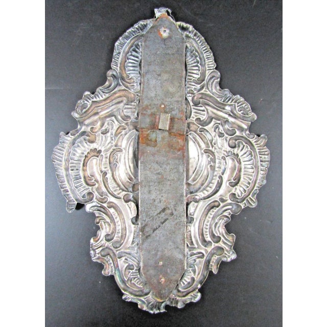 Late 19th Century Matched Pair of Blaker Baroque-Style Repousse Silver Plated Brass Candle Sconces For Sale - Image 11 of 11