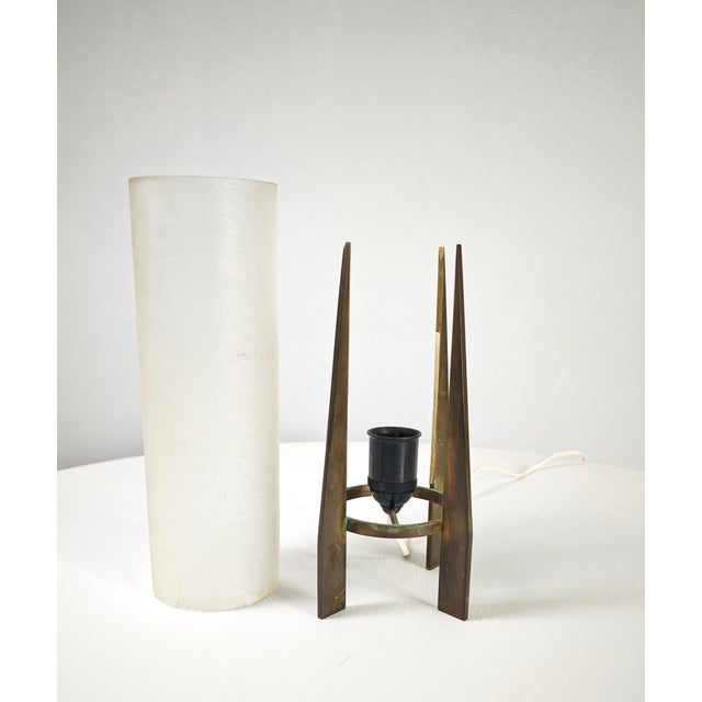 Gold Brass and Glass Table Lamp from Stilnovo, Italy, 1950s For Sale - Image 8 of 15
