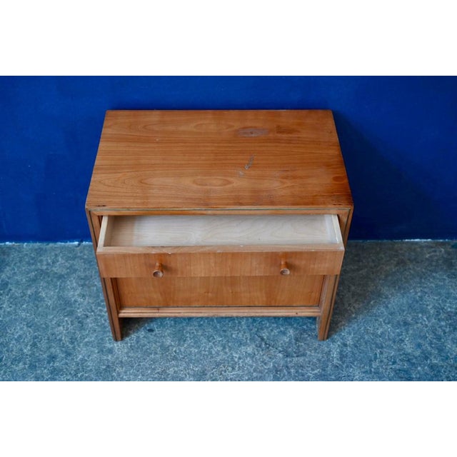 Brown Vintage Bedside Table in Two-Tone Wood, 1950s For Sale - Image 8 of 18