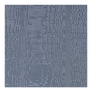 Schumacher Moire Wallpaper in Ocean For Sale