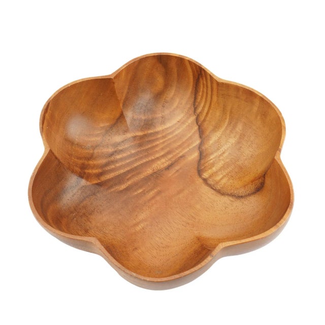 Turned and hand carved five lobe bowl from a single piece of figured monkey pod wood. Hawaii, circa 1950.
