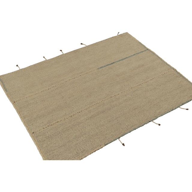 Handwoven in wool, a 5x6 Kilim from an inventive new contemporary flat weave collection by Rug & Kilim. On the Design: The...