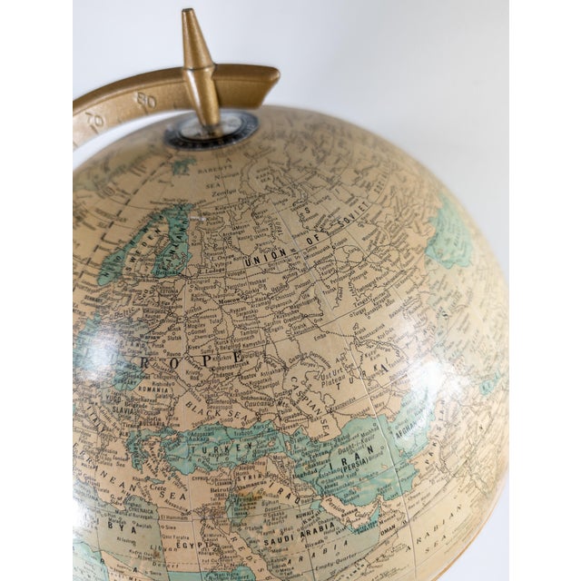 Mid-Century Decorative Cram's Imperial World Globe on Oak Base For Sale - Image 13 of 13
