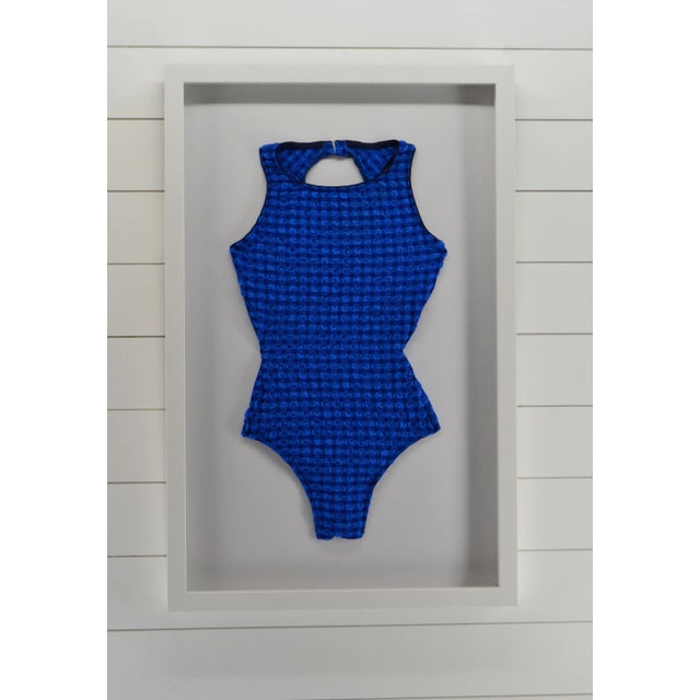 1970s Real Vintage Designer Swimsuit Framed - Coastal Wall Decor For Sale - Image 5 of 6
