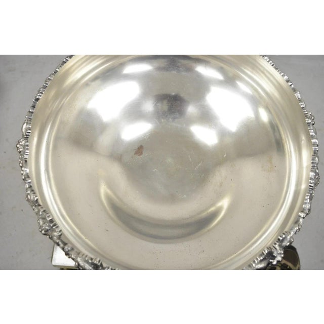 Early 20th Century Vintage English Victorian Silver Plated Grapevine Pedestal Base Punch Bowl For Sale - Image 5 of 10