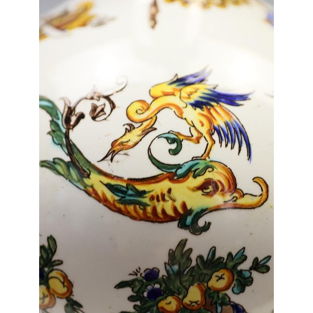 Antique Neo-Renaissance Italian Majolica Porcelain Table Lamps, 1880, Set of 2 For Sale - Image 13 of 18