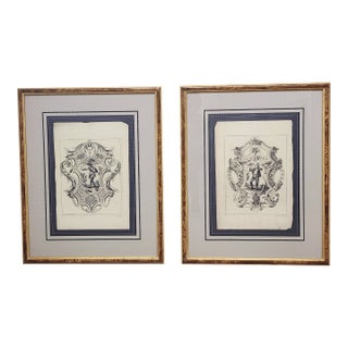 Soicher Marin Johan Jacob Baumgartner Figural Engraving- A Pair For Sale