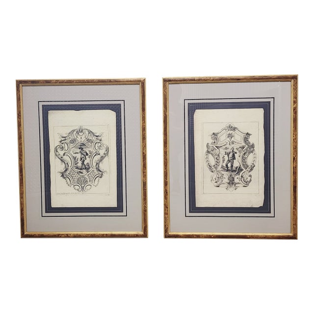 Soicher Marin Johan Jacob Baumgartner Figural Engraving- A Pair For Sale