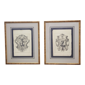 Soicher Marin Johan Jacob Baumgartner Figural Engraving- A Pair