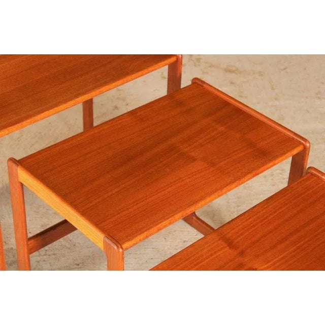 Wood Mid-Century Danish Teak Nesting Tables by Arne Hovmand-Olsen for Mogens Kold, 1960s, Set of 3 For Sale - Image 7 of 12