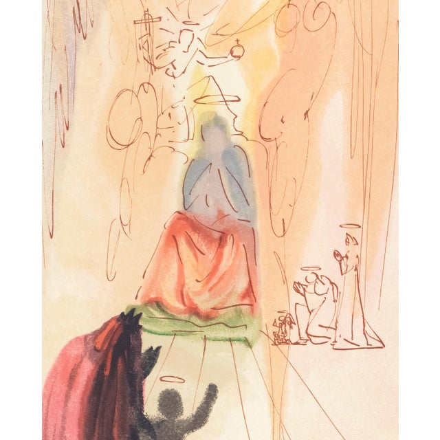 Abstract 1963 Dalí Divine Comedy Engraving Paradis Chant 23 "Le Jardin Du Christ" (The Garden of Christ) For Sale - Image 3 of 8