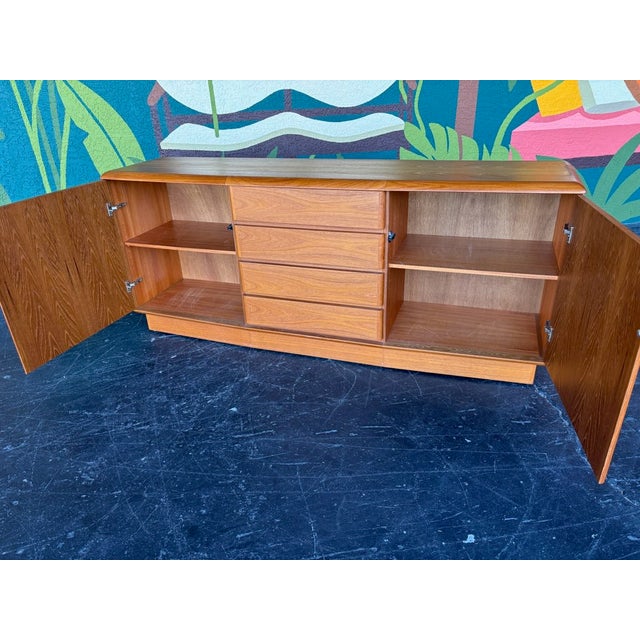 Nordic Furniture Teak Illuminated Hutch For Sale - Image 4 of 11