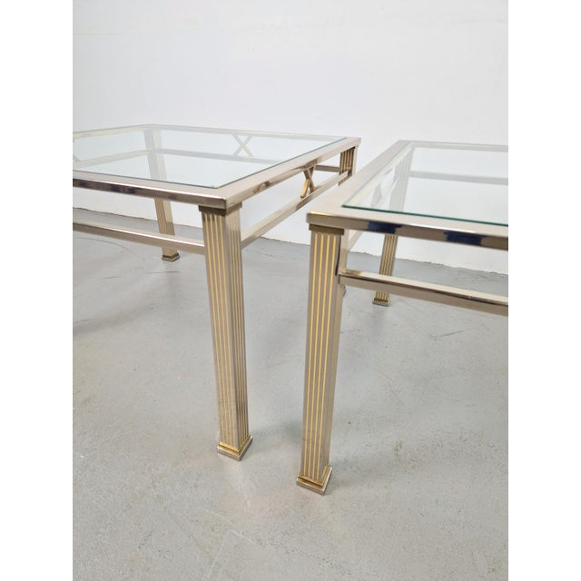 Gold Coffee Table in Chrome and Brass from Fratelli Orsenigo, 1970s, Set of 2 For Sale - Image 8 of 12