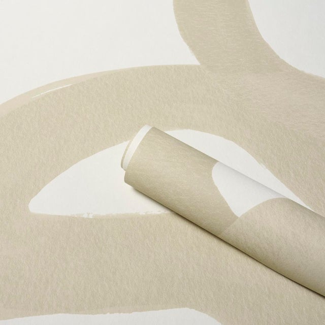 Schumacher SAMPLE - Schumacher X Hadiya Williams Trace Wallpaper In Sand For Sale - Image 4 of 7