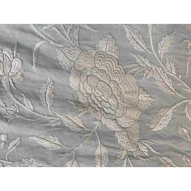 Antique Chinese Manila Embroidered Shawl, 1920s For Sale - Image 10 of 14