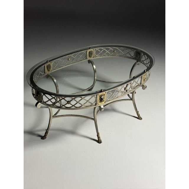 Empire Metal Coffee Table with Glass Top, 1980s For Sale - Image 13 of 18