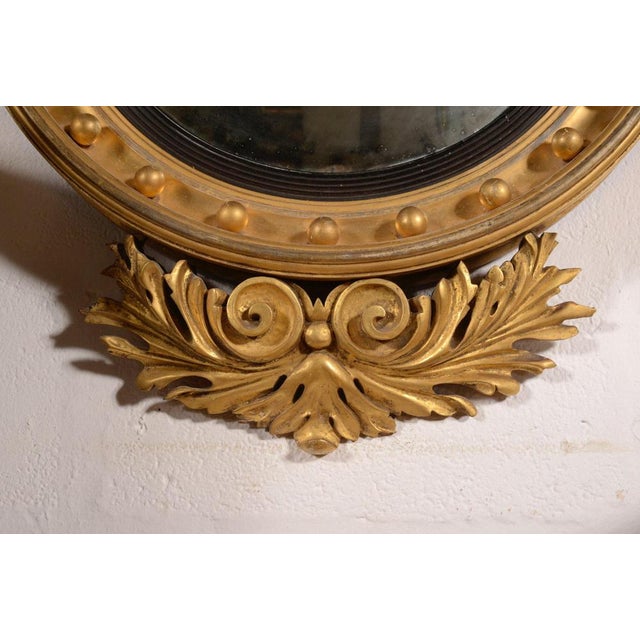 Large Antique Regency Gilt Convex Mirror, 1825 For Sale - Image 5 of 10
