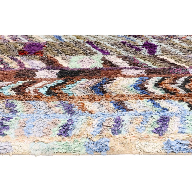 Berber Tribes of Morocco Vintage Azilal Boucherouite Moroccan Rug, 05'01 X 06'10 For Sale - Image 4 of 10