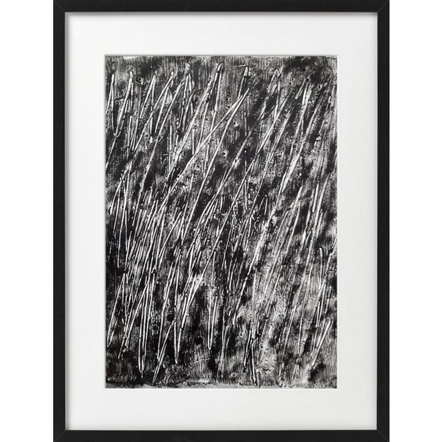19.6" X 25.5" - Black and White Abstract Original Oil Painting, Unframed For Sale - Image 11 of 11