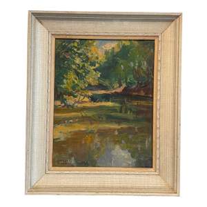 Early 20th Century Charles C. Svendsen (1871–1959) Impressionist River Landscape Oil Painting