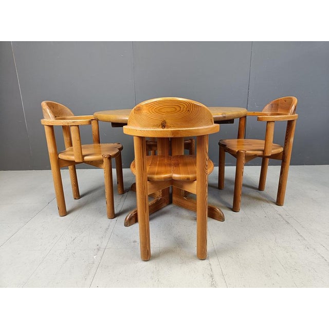 Pine Wood Dining Set by Rainer Daumiller for Hirtshals Savvaerk, 1980s, Set of 5 For Sale - Image 6 of 12