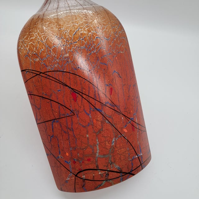 Signed Art glass bottle designed by Jan-Erik Ritzman and Sven-Åke Carlsson from the Transjö Hytta Studio glassworks in...