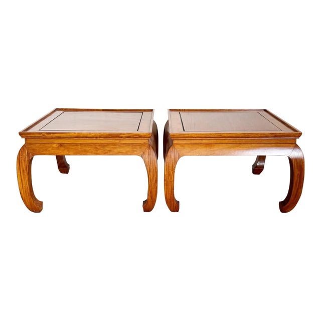 Chinoiserie Ming Style Wooden Side Tables - a Pair For Sale