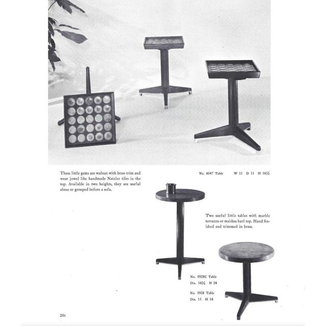 1960s Edward Wormley Model #5928 “A” Table for Dunbar, Walnut, Brass, and Terrazzo Top For Sale - Image 10 of 10