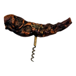 Vintage French Laurent Siret Vine Wood Corkscrew, Tony La Barba For Sale