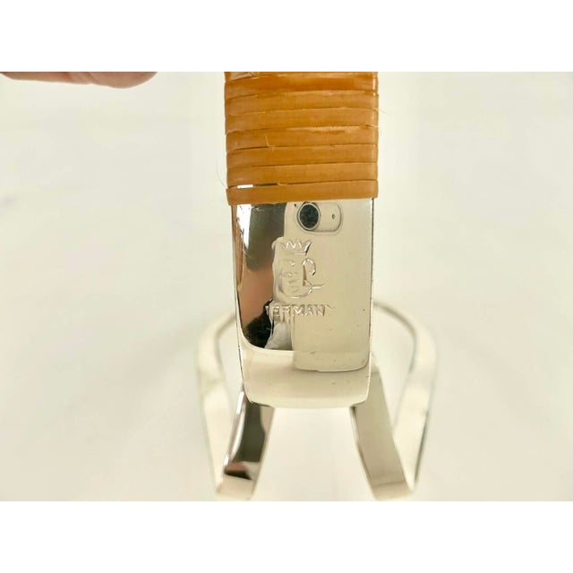 Metal 1960s Eisenberg Lozano Sculptural Silver Plated Wine Bottle Holder For Sale - Image 7 of 11