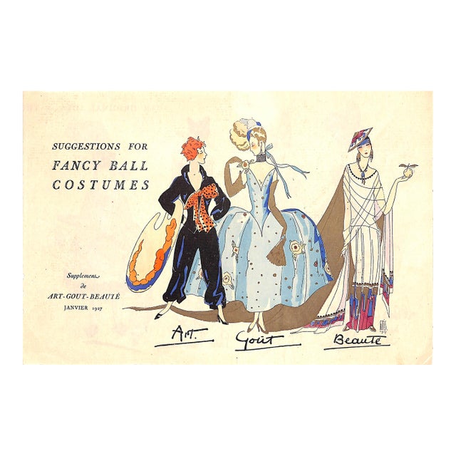 Suggestions for Fancy Ball Costumes Supplement De Art-Gout-Beaute Janvier 1927 For Sale