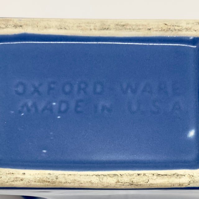 Blue Vintage Slim Blue Ceramic Vessel Curation - Group of 3 For Sale - Image 8 of 11