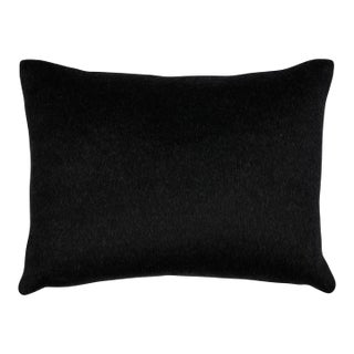 Schumacher Dixon Mohair 18" Lumbar Pillow In Carbon For Sale